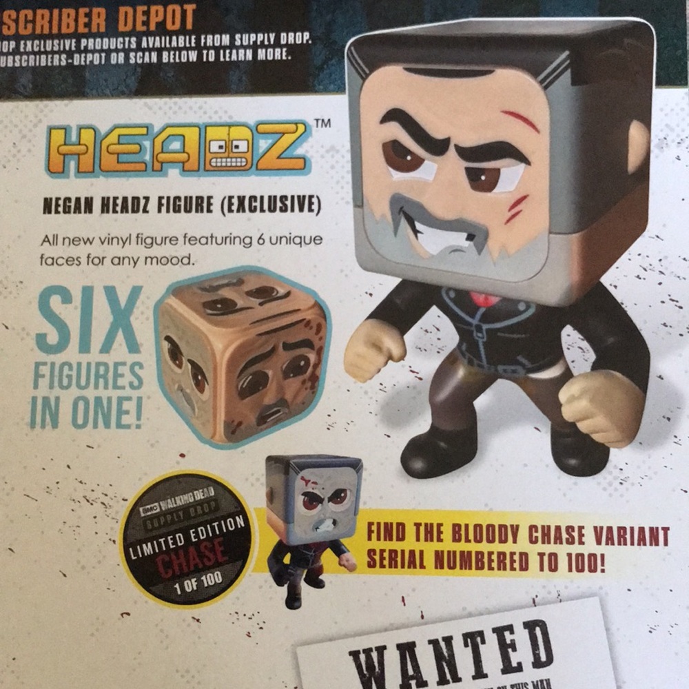 The Walking Dead official Supply Drop vinyl collectible Negan Headz New